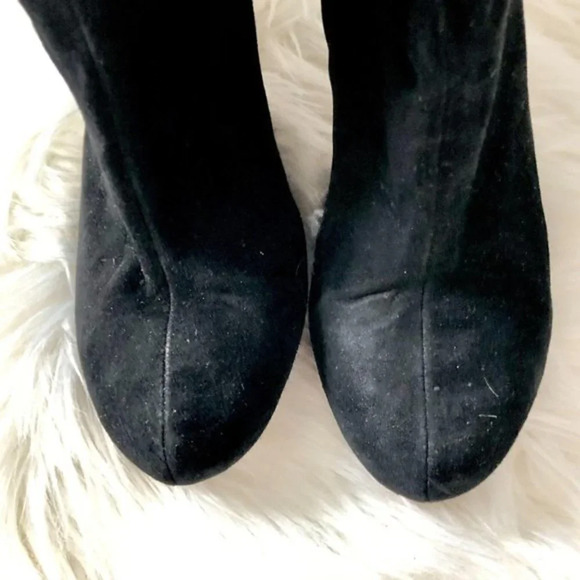 Indigo Black Suede Leather Knee High Boots 8.5 - Picture 3 of 5